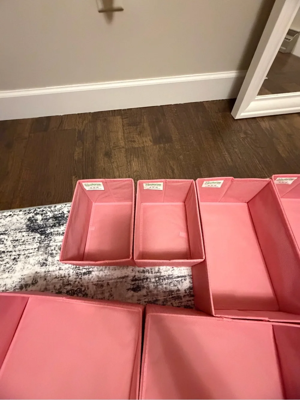 Amazon Pink Fabric Drawer Organizer Set - 10 Piece